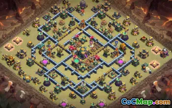 town hall 14, trophy/war base layout #46042