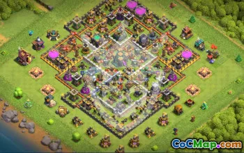 town hall 14, trophy/war base layout #48250