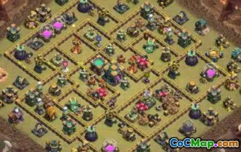 town hall 14, trophy/war base layout #48391