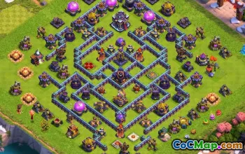 town hall 15, trophy/war base layout #39459