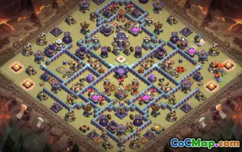town hall 15, trophy/war base layout #40076