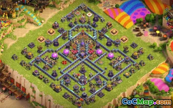 town hall 15, trophy/war base layout #41123