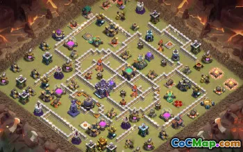 town hall 15, trophy/war base layout #43447