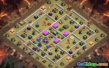 town hall 15, trophy/war base layout #44359