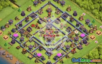 town hall 15, trophy/war base layout #44572