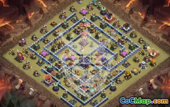 town hall 15, trophy/war base layout #48452