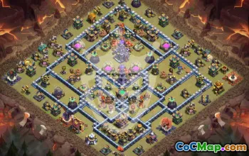 town hall 15, trophy/war base layout #48453