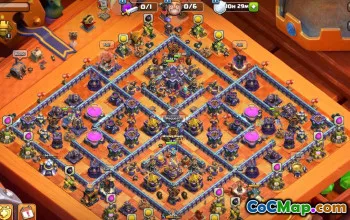 town hall 15, trophy/war base layout #48509