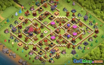 TH16 Farming Base Link - Anti 3 Stars COC 2025 Layout #22222