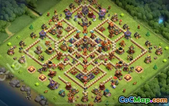 TH16 Trophy Defense Base with Anti-Air & Electro Dragon #55454