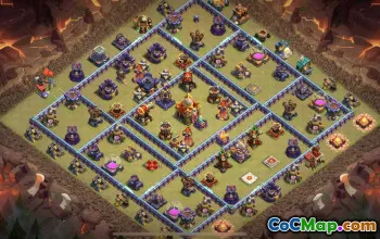 town hall 16, trophy/war/farming base layout #40242