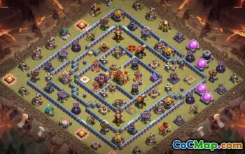town hall 16, trophy/war base layout #40297