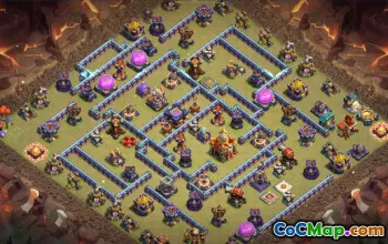 town hall 16, trophy/war base layout #40299