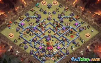town hall 16, trophy/war base layout #40473
