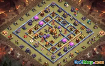 town hall 16, trophy/war base layout #40505