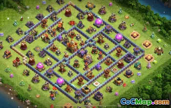 town hall 16, trophy/war base layout #40537