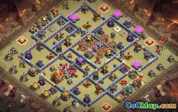 town hall 16, trophy/war base layout #40569