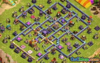 town hall 16, trophy/war base layout #40596