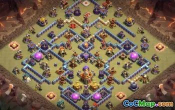 town hall 16, trophy/war base layout #40635