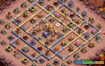 town hall 16, trophy/war base layout #40652