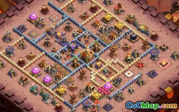 town hall 16, trophy/war base layout #40661