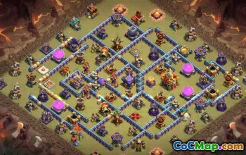 town hall 16, trophy/war base layout #40667