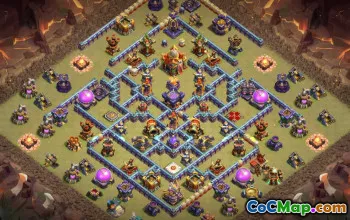 town hall 16, trophy/war base layout #40685