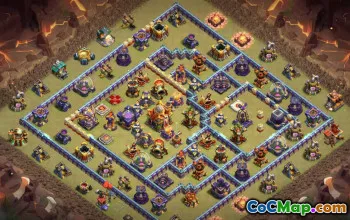 town hall 16, trophy/war base layout #40696