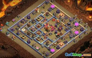 town hall 16, trophy/war base layout #40699