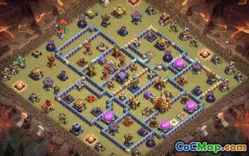 town hall 16, trophy/war base layout #40779