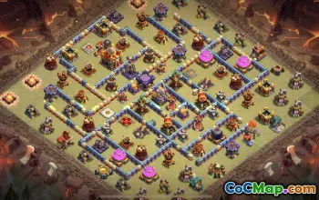 town hall 16, trophy/war base layout #40794