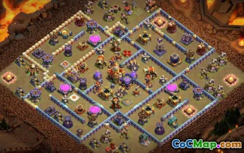 town hall 16, trophy/war base layout #40808