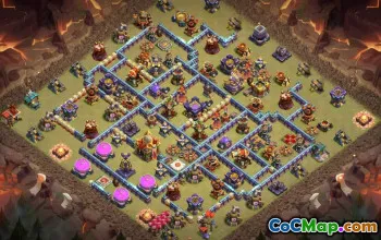 town hall 16, trophy/war base layout #40879