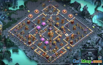town hall 16, trophy/war base layout #40942