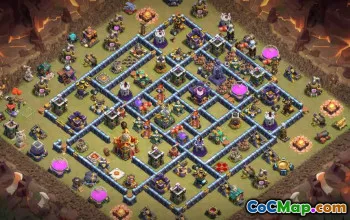 town hall 16, trophy/war base layout #40947