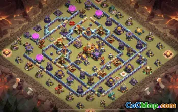 town hall 16, trophy/war base layout #40959