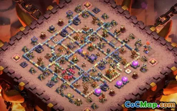 town hall 16, trophy/war base layout #41004