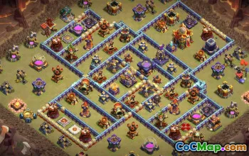 town hall 16, trophy/war base layout #41010
