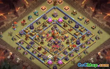 town hall 16, trophy/war base layout #41023