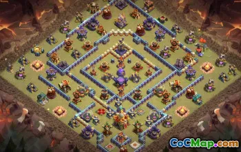 town hall 16, trophy/war base layout #41025