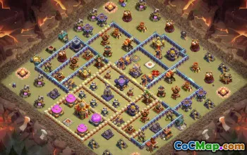 town hall 16, trophy/war base layout #41027