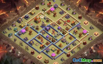 town hall 16, trophy/war base layout #41028