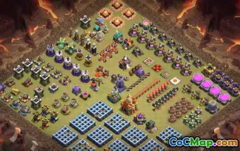 town hall 16, trophy/war base layout #41032