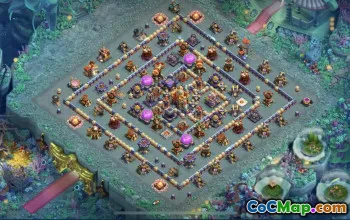 town hall 16, trophy/war base layout #41039