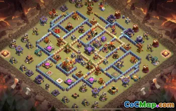 town hall 16, trophy/war base layout #41051