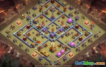 town hall 16, trophy/war base layout #41071