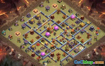 town hall 16, trophy/war base layout #41075