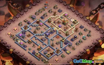 town hall 16, trophy/war base layout #41197