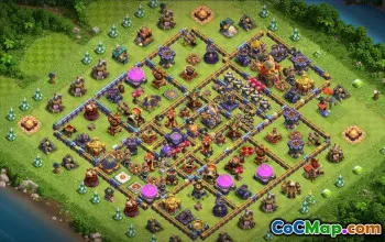 town hall 16, trophy/war base layout #41232