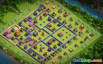 town hall 16, trophy/war base layout #41241